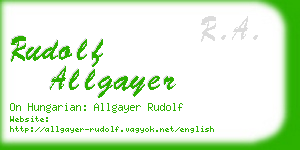 rudolf allgayer business card